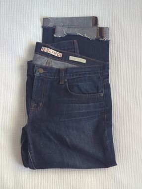 J Brand Dark Indigo Cropped Straight Jeans